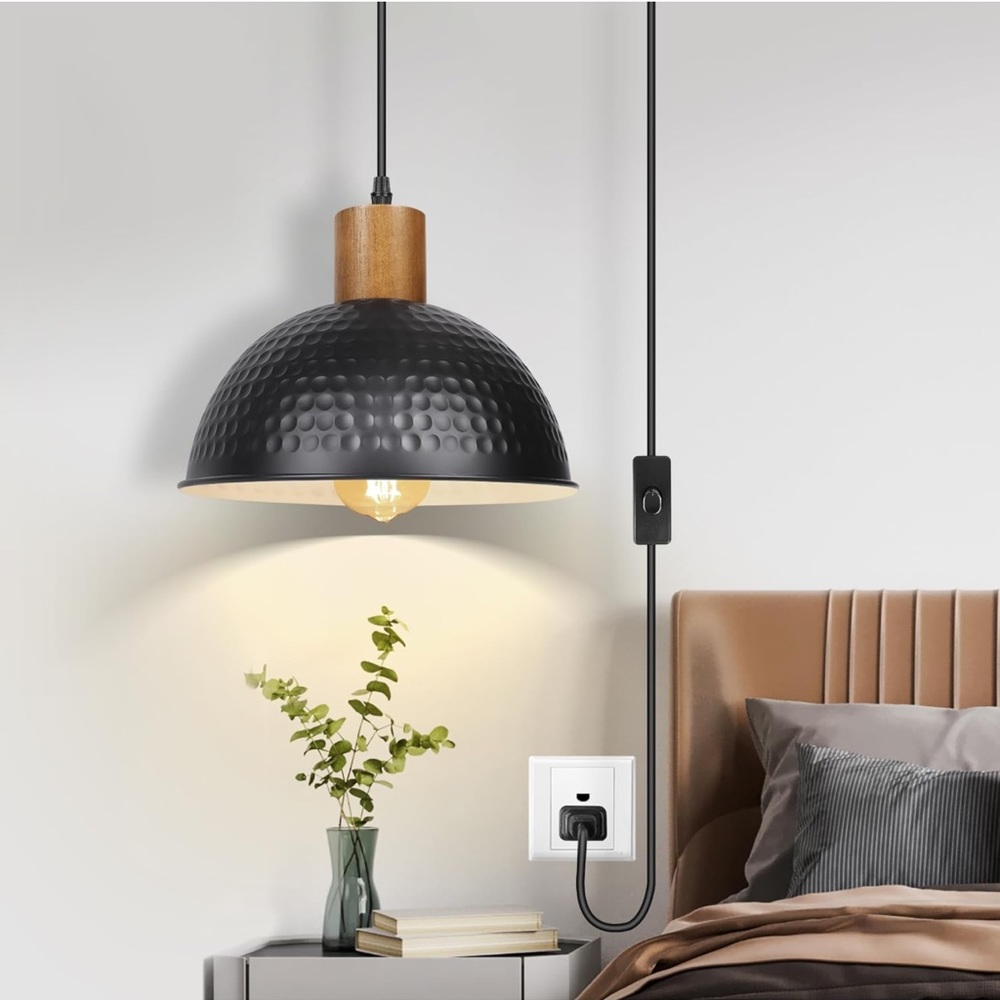 Plug in pendant light.